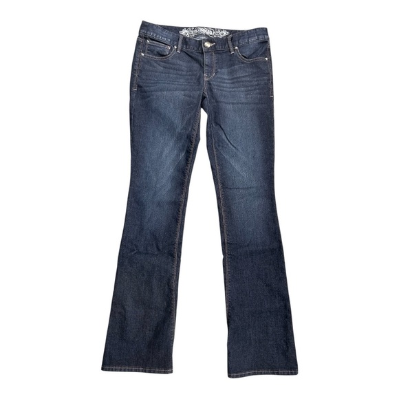 Express Zelda Barely Bootcut slim fit ultra low rise flare Jeans sz 6R, 017 - Picture 1 of 2